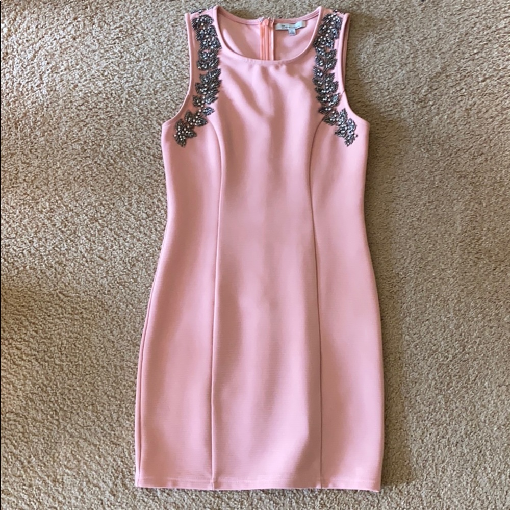 Pink Studded Bodycon Dress